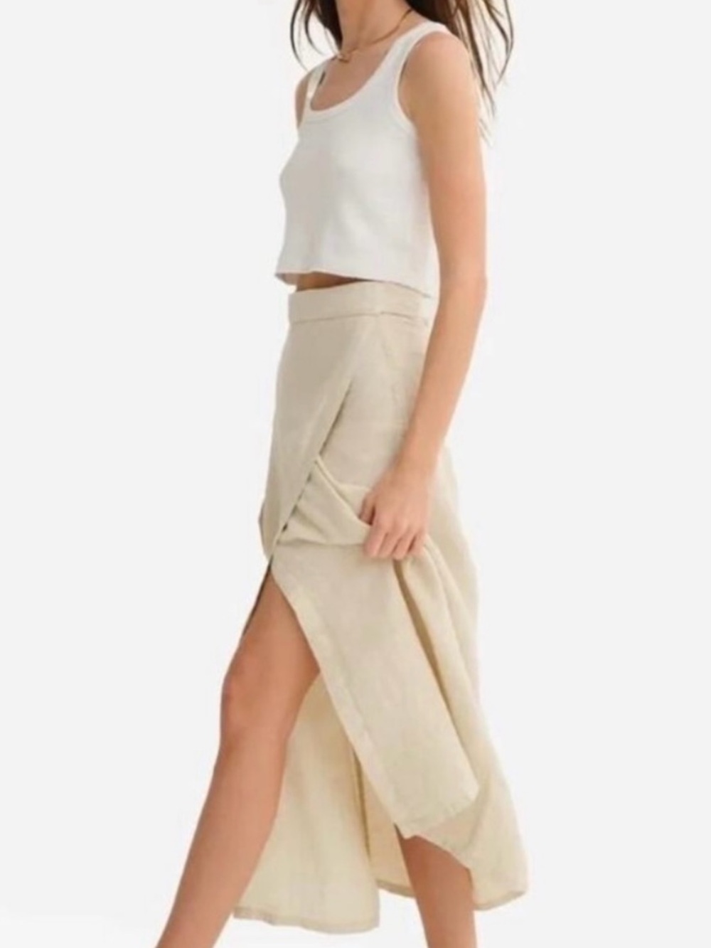 Mate the Label | Organic Linen Wrap Skirt, Size S ✨